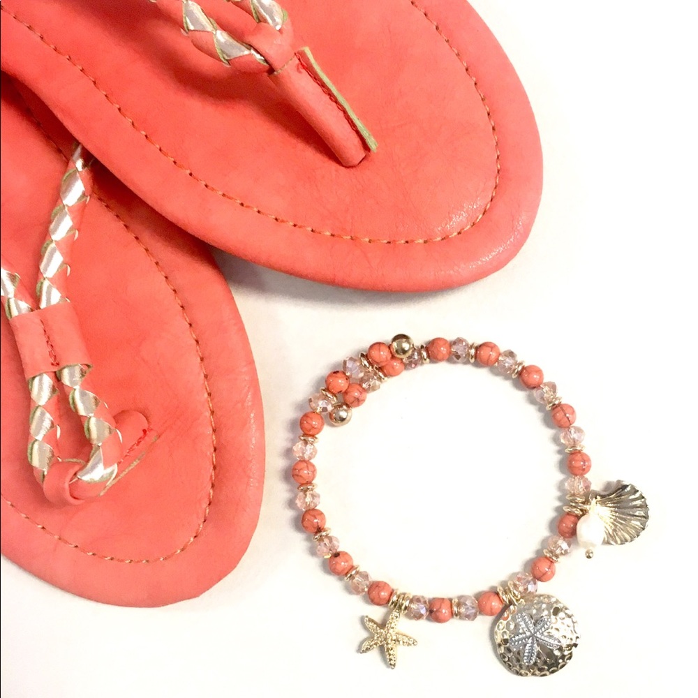 Beach dreams bracelet: coral